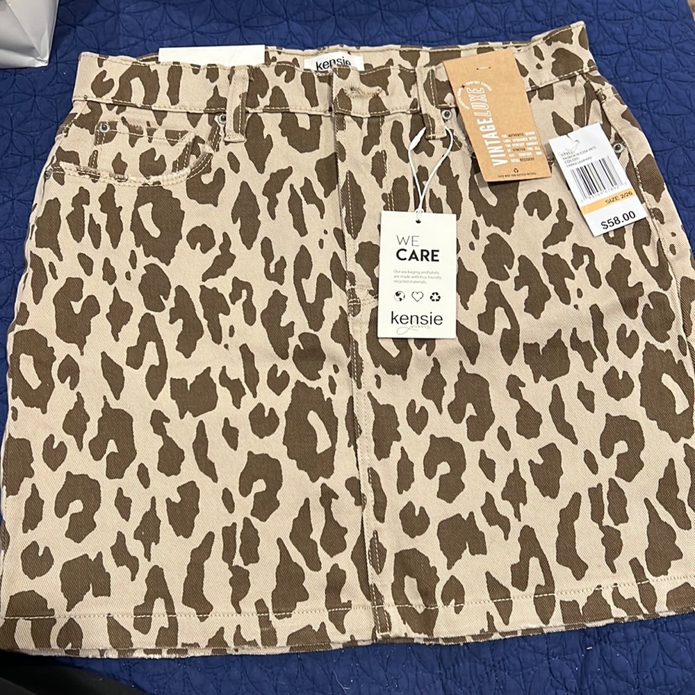 Cheetah print Jean skirt